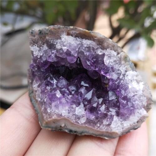 90g Natural Brazil amethyst crystal geode cluster purple quartz Stone cluster Healing
