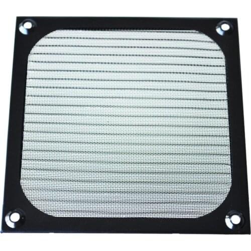 12cm x 12cm PC Cooler Fan Aluminum Dustproof Meshy Filter Black