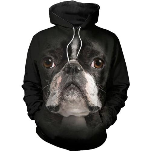 Boston Terrier 3D Print Hoodie Men/Women Hipster Streetwear Outfit Autumn 90s Boy Hiphop Hood Sweatshirts Punk Clothes Drop ship