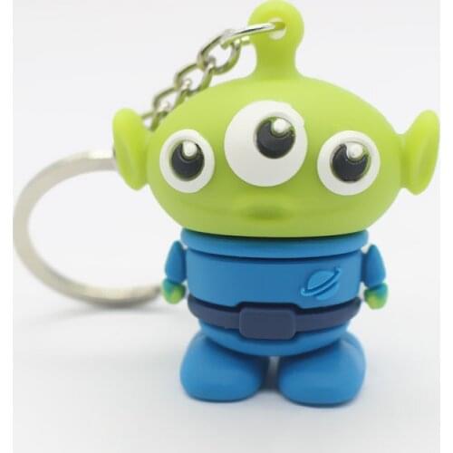 Disney Toy Story Creative Keychain Cartoon Cute Three-eye Aberdeen Keyring Pendant Couple Bag Ornament Car Accessories Key Chain