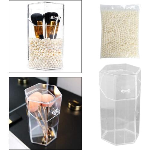Modern Vanity Makeup Brush Holder Hexagon Brush Organiser for Make-Up Tools Nail Lipsticks Brushes Rinsing, Drinking, Storing