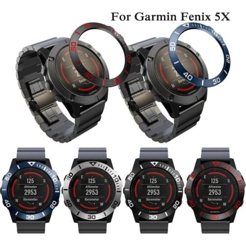For Garmin fenix 5X Case For fenix 5X Plus classic sports style Bezel Ring Styling Case Adhesive Cover Protection fashion Bezels