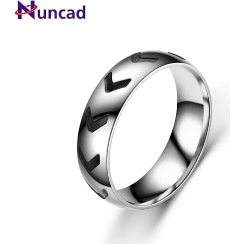 NUNCAD Titanium Steel Carving Vintage Ring Creative Arrow Ring Stainless Steel Couple Ring Unisex Rings Good Quality