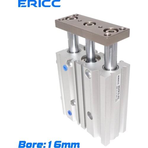Compact guide cylinder Thin Three axis air pneumatic cylinder with guide rod MGPM bore 16 mm stroke 10-150mm MGPL16