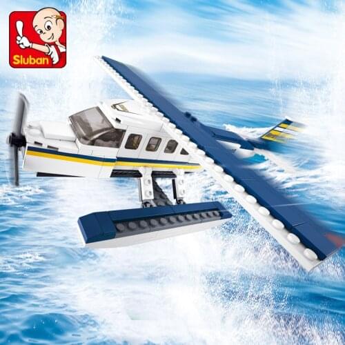 Genuine SLuban Space Shuttle Series Z-Seaplane Childrens Building Blocks Puzzle Assembling Toy B0361 Gift for Children