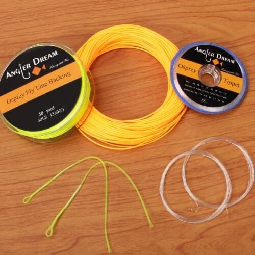 1 2 3 4 5 6 7 8 9 WT Fly Line Combo Orange Weight Forward Floating Fly Fishing line with Backing Line Leader Tippet Loop