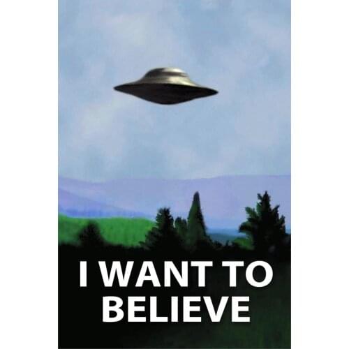 Lot style Choose I WANT TO BELIEVE - The X Files UFO TV Series Art print Silk poster Home Wall Decor