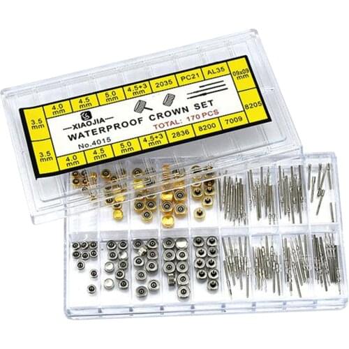 Waterproof Stainless Steel Watch Crown Spring Bar Set, different sizes of 3.5mm /4.0mm /4.5mm / 5.0mm / 7.5mm Accessories Tools
