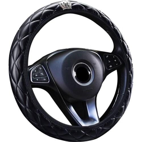 Non-Slip Soft PU Leather Steering Wheel Cover Without Inner Ring Wrap Fit For 37-38CM/14.5" -15" Universal Hand Grip Protector