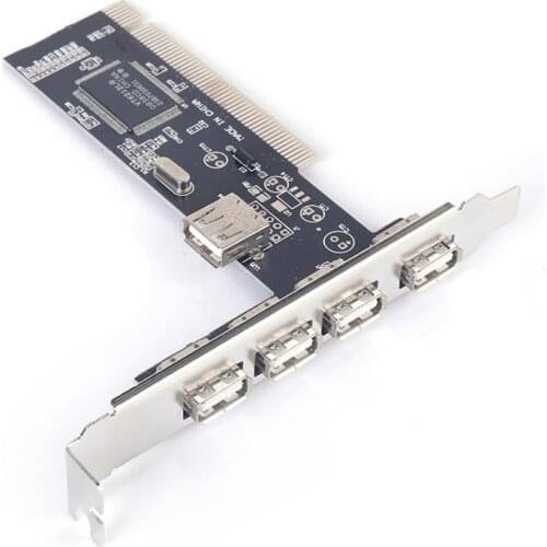 NEW-USB 2.0 4 Port 480Mbps High Speed VIA HUB PCI Controller Card Adapter PCI Cards for Vista Windows ME XP 2000 98 SE