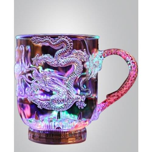 Novelty Magic LED Dragon Inductive Rainbow Color Cup Night Lights Luminous Multicolor Glow Supplies For Party Bar Decor Lamp