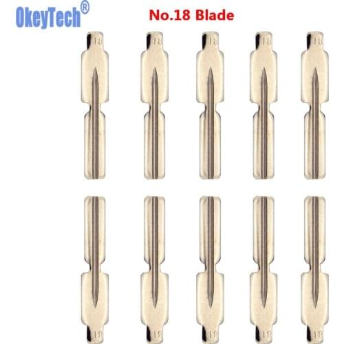 OkeyTech 10PCS/LOT No.18 Blade For KD Remote Control Key Universal Flip Uncut Blank Blade #18 for BMW Car Key Replacement