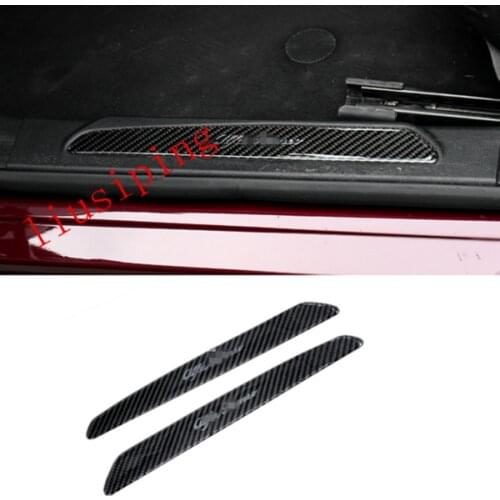 Real Carbon Fiber Door Sill Guards Plate Trim Fits For Alfa Romeo Giulia 2017-2018