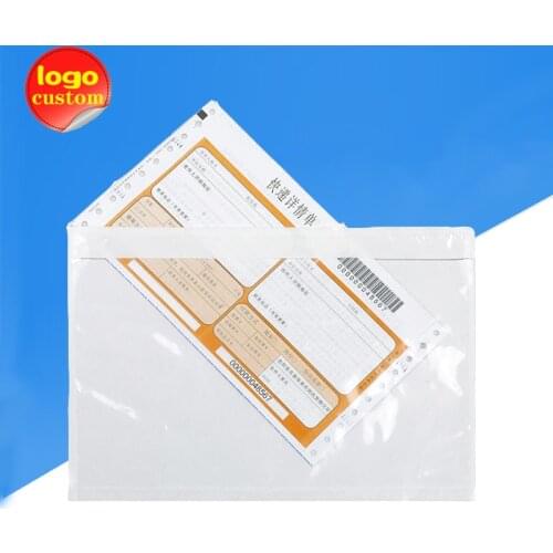 Transparent Back Plastic Bag Poly Mailing A4 Window Pocket Self Sealing Bag Delivery ListStick Box Invoice Receipt Noodle Bill