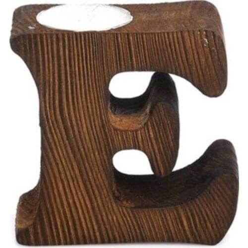 Two Spoon E Letter candle Holder, Decorative Wooden candle Holder candle and candlestick свеча и подсвечник vela y candelero