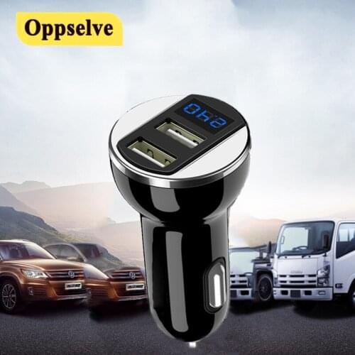 3.1A LED Display USB Car Charger Dual USB QC Adapter For iPhone All Types Mobile Phone Charger Smart Charging Cigarette Lighter