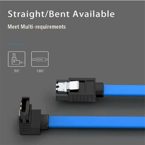 High-speed SATA Data Cable Serial Hard Disk Cable Straight/Elbow Head with Snap Spring
