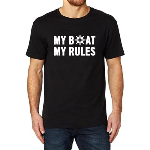 Lyprerazy Mens My Boat My Rules Funny Printed T-Shirt
