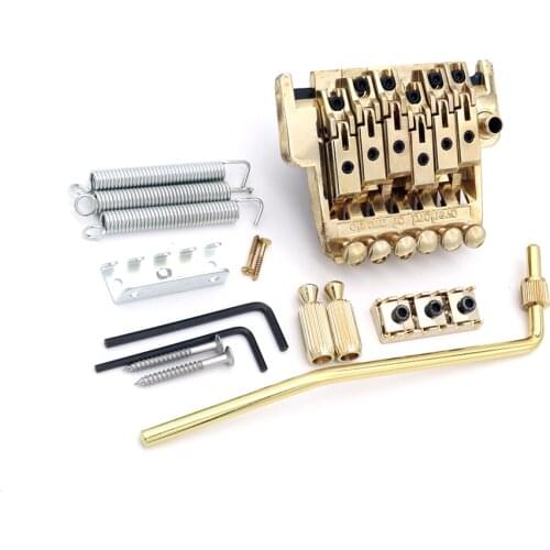 1 Set 6 String Vintage Tremolo Bridge Double Locking Assembly Systyem For Electric Guitar Replacement parts Gold