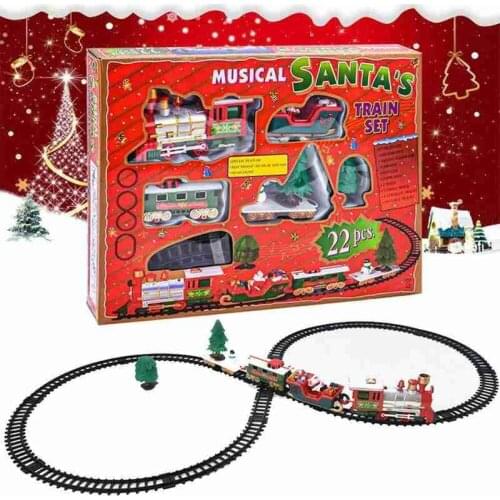 1Set Childrens Educational Toys Christmas Gift Electric Track Train Set Parent-child Interactive Communication Toy