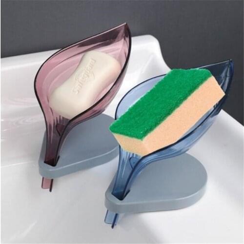 Soap Holder 1pc ABS Leaf Shape Bathroom Decor Drainage Storage Container