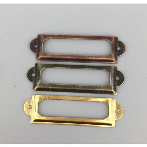 10PCS 60mm*17mm Vintage Label frame Iron Business box Contacts Label Holder Bookcases Shelf Drawer Iron card Holder