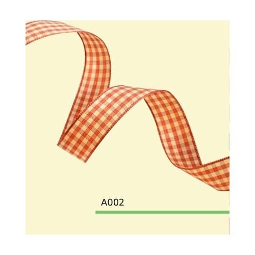 100yards/roll 3/8 Inch Checked Plaid Gingham Ribbon