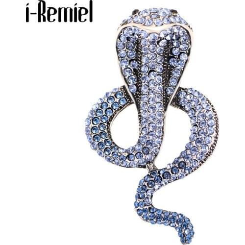2021 New Vintage Crystal Rhinestone Snake Brooches Animal Shirt Suit Lapel Pin Badge Fashion Jewelry Gifts for Men Accessories