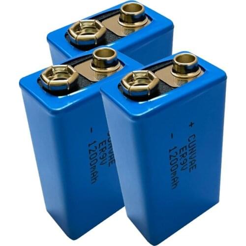 3PCS 9V 1200mAh lithium battery ER9V 9 Volt li-ion Square Li-SOCl2 batteries for Toy Remote Control KTV Multimeter Microphone