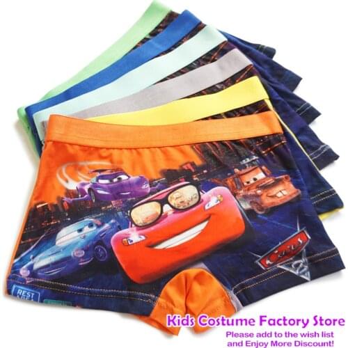 5pcs Free Shipping Kids Panties Childrens Panties Cars Boys Girls Briefs Spider Cartoon Underwear Child Anna Elsa Underpants