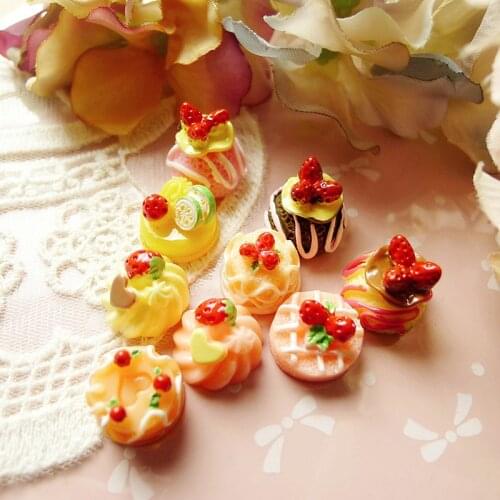 6pcs Doll Re-ment Miniature Food Candy Colors Cake Resin Doll food Play Decor Kitchen Toys