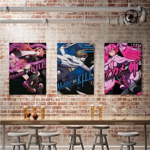 WTQ Anime Posters Vintage Poster Akame Ga Kill Canvas Painting Wall Decor Wall Art Picture for Living Room Decoration Home Deco
