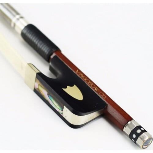FREE SHIPPING 4/4 Size 430C Pernambuco CELLO BOW High Quality Ebony Frog with Shield Pattern White Hair Cello Parts Accessories