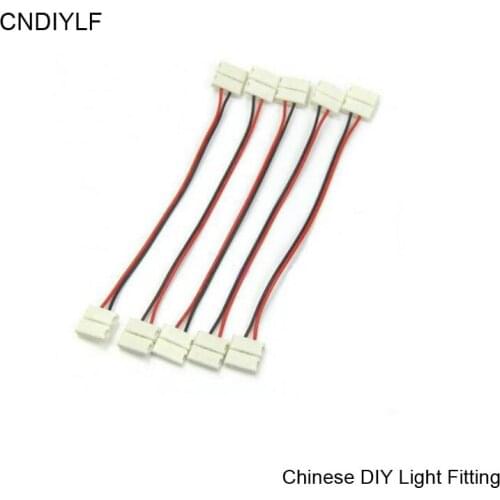 Free Shipping 8mm 2PIN Connector Adapter PCB For 3528 LED Strip Solderless Single Color 10pcs/package