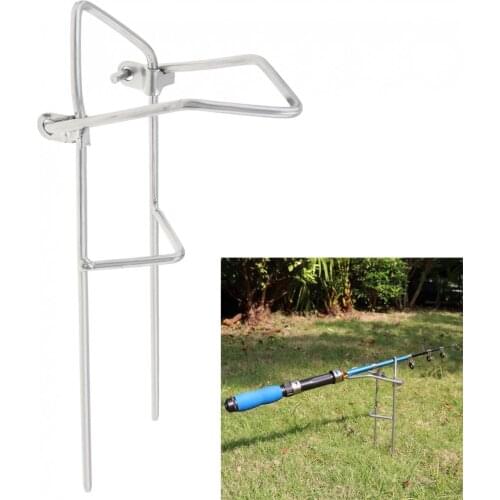 Fishing Rod Holders Metal Fishing Rod Ground Inserted Stand Bracket Simple Fishing Pole Holder
