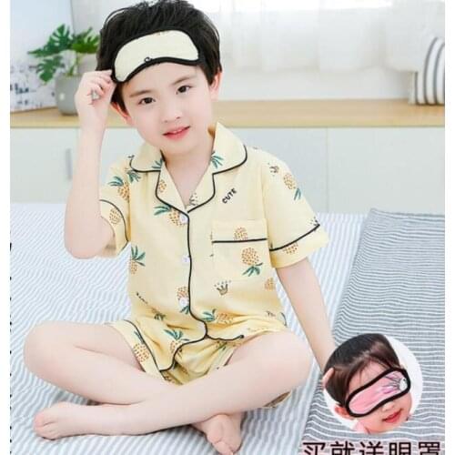 Kids Cotton Sleepwear Pyjamas Summer Boys Pajams Girls Baby Girls Clothes Pijamas Kids Summer cartoon Clothing Pijama Infantil