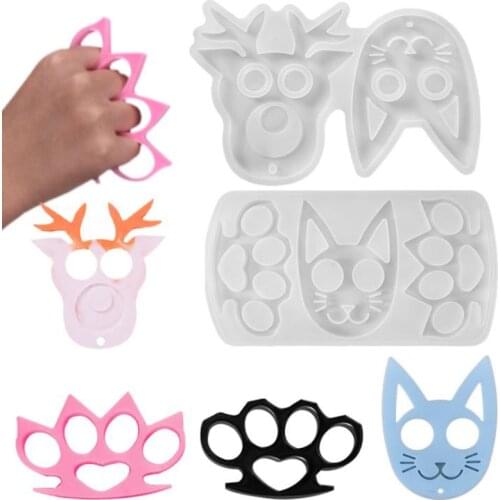 Resin Epoxy Craft Mold Decoration DIY Cat Head Silicone Molds Self Defense Keychain Mold Pendant silikon form for epoxy resin