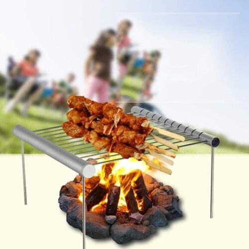 BBQ Tools Outdoor Portable Folding Barbecue Stainless Steel Barbecue Rack Retractable Barbecue Accessories