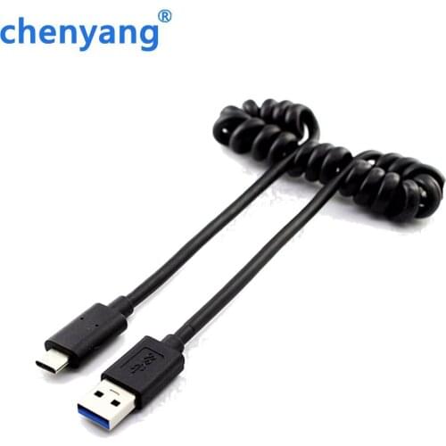 Spring Stretching USB-C 3.1 Type C Male to USB 3.0 A Male Data Cable for HUAWEI P9 10 Onepuls 2 3 Nexus 6P 5X S8+ 50cm