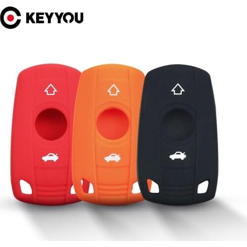 KEYYOU 10x For BMW F20 1 3 5 6 Series E90 E91 E92 E60 Car Styling Key Case Silicone Remote Key Cover Keyless Entry Protector