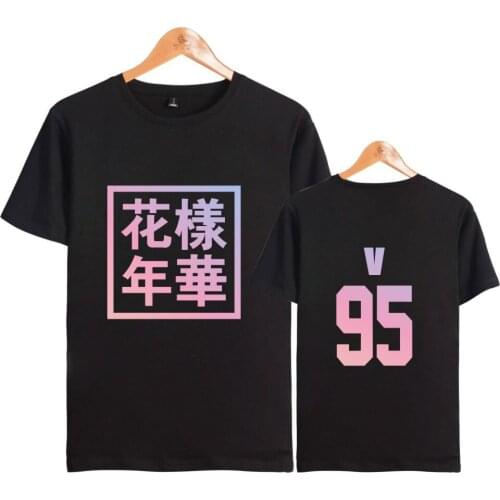 Korean Kpop t shirt bangtan boys Black Gray Color Short Sleeve T-shirt Cotton Young Forever Women T Shirts Popular Tee Shirts