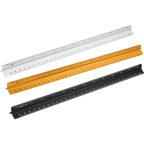 Uxcell Scale Ruler Aluminum Alloy Engineer Triangular Scale Architect Rulers
