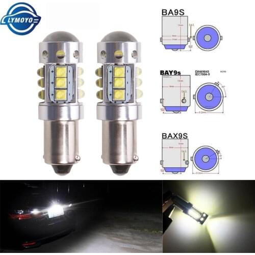 LYMOYO 2pc ba9s h6w bax9s bay9s 80W h21w LED with Highlight chip car signal light Reverse Width Lamp wedge light bulb canbus 12v