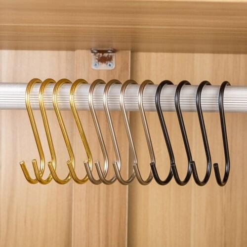 Metal 10-20cm S Shaped Hooks Kitchen Bathroom Sundries Organizer Clothing Store Clothes Hanger Long Display Storage Hooks