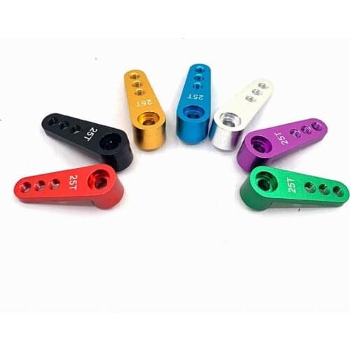 Metal Aluminum 25T Servo Horn Single Sided Steering Arm M3 Threads for 1/10 1/8 RC Car Truck Buggy Drift On Road Accessories