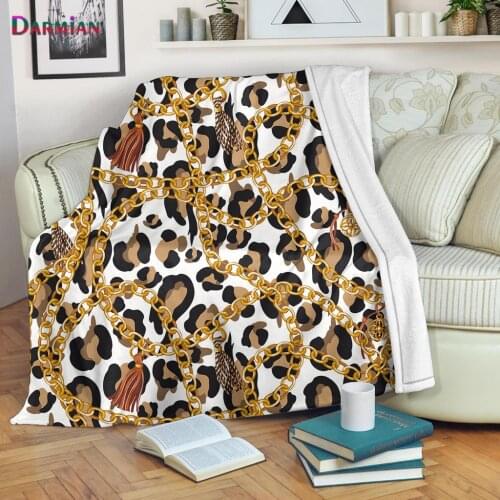 DARMIAN Fashion Home Decortion for Badroom Blankets Leopard Pattern 3D Printed Sofa Fleece Throw Blankets for Adult Kid Mantas