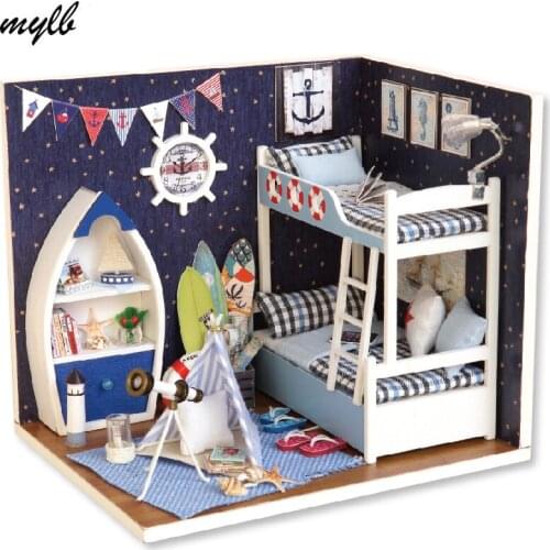 Mylb Doll house furniture miniatura diy doll houses miniature dollhouse wooden handmade toys for children birthday gift