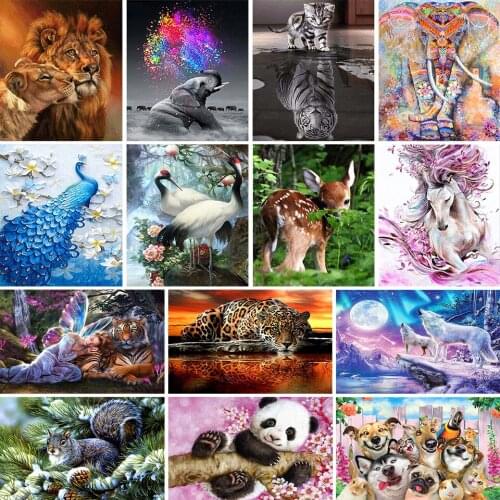 5D DIY Diamond Painting Animal Series Rhinestone Art Painting Full Diamond Embroidery Mosaic Home Decor Picture Cross Stitch Kit