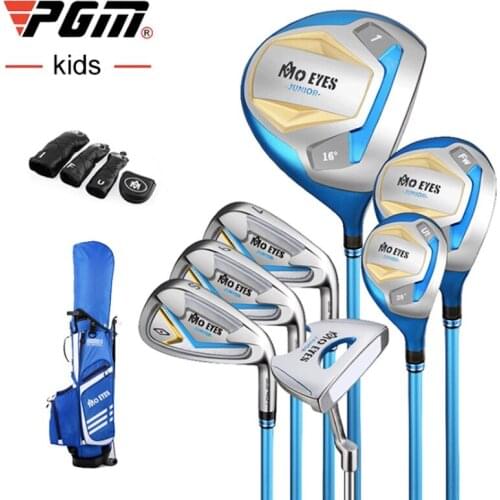 PGM Kids Golf MO EYES Clubs Set Right Handed Stainless Steel Teenagers Professional Match 7pcs Pole with Bag JRTG008 Wholesale