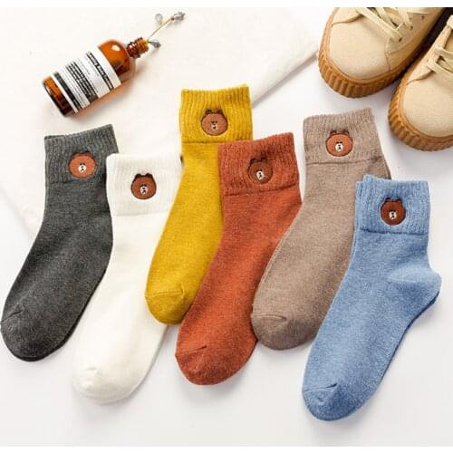 Animal print striped cartoon socks woman kawaii calcetines cute women meias mulher kobieta skarpety calcetas mujer cotton sock